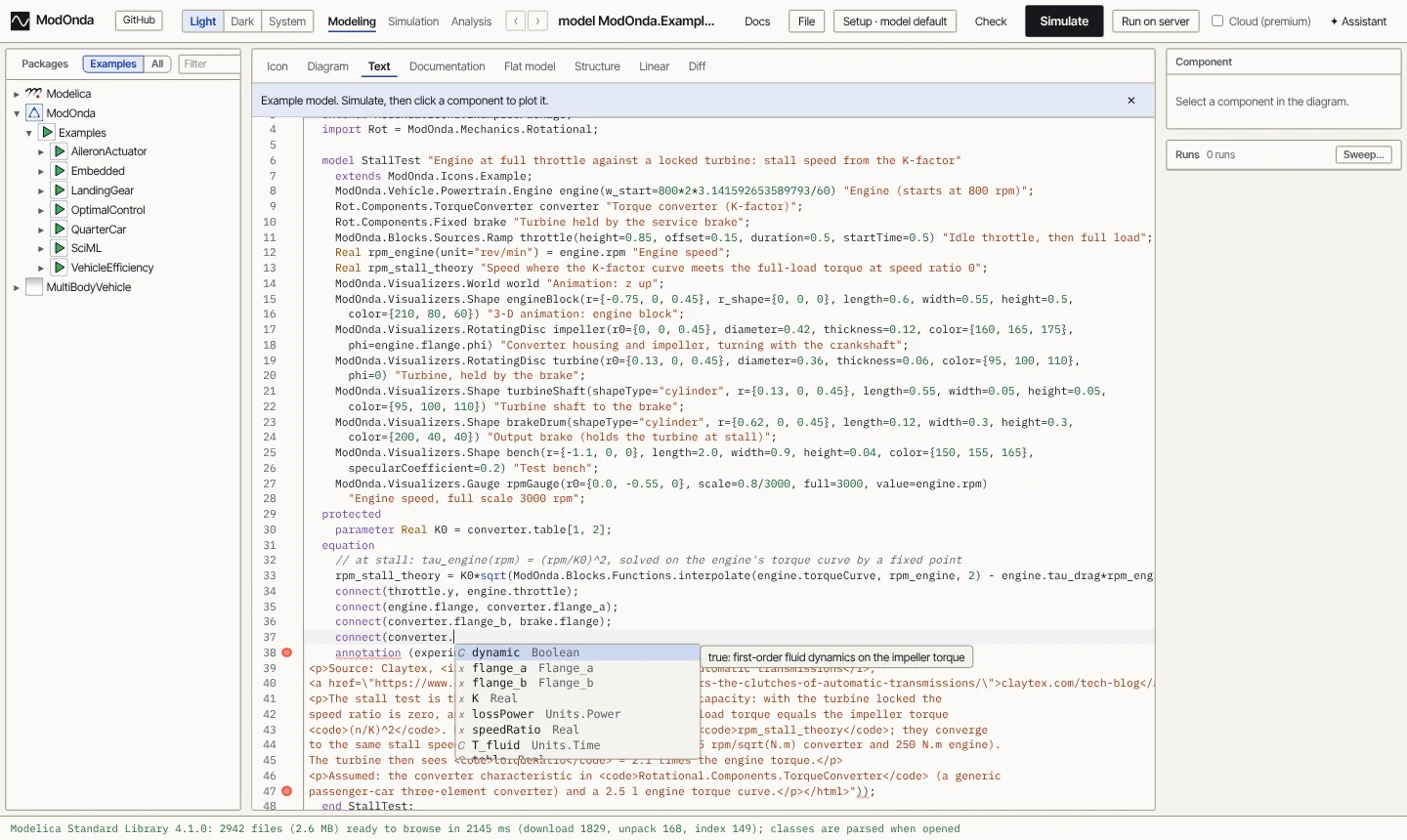 Member completion after converter. in StallTest, with the description of the selected entry