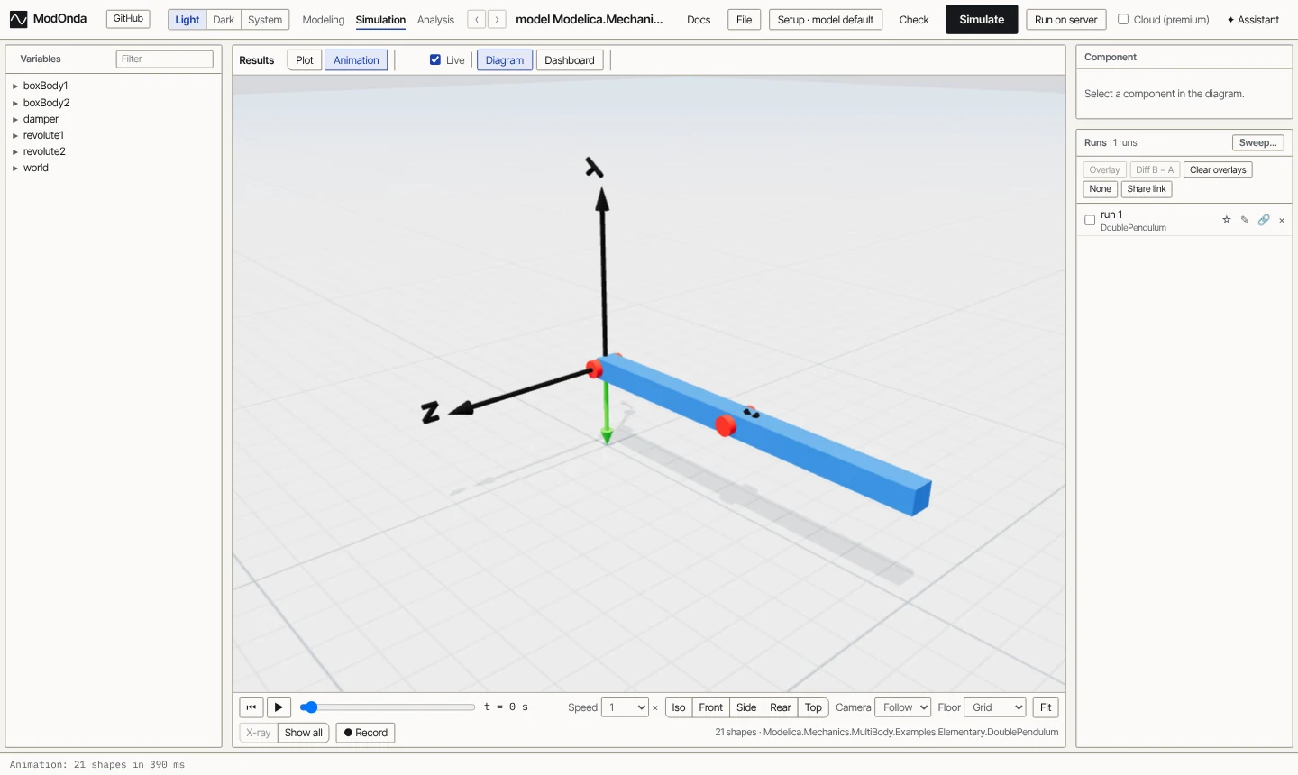 Double pendulum animation