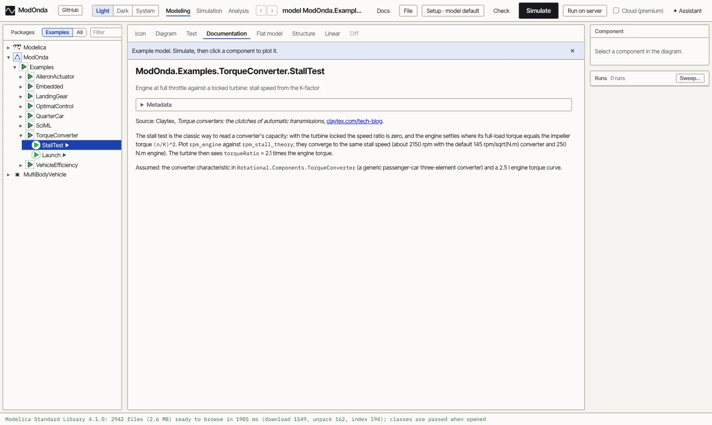 Documentation view